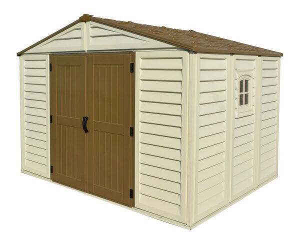 Градинска барака WoodBridge Plus 10.5x8 с метална рамка и винилово покритие