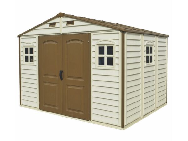 Градинска барака WoodSide 10.5x8 - просторно винилово решение за съхранение