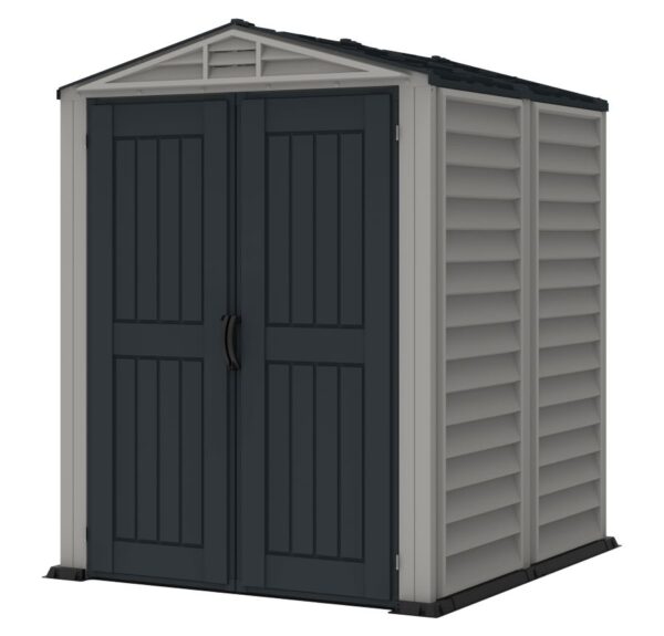 Градинска барака YardMate Plus 5x5 - компактен винилов навес с метална конструкция