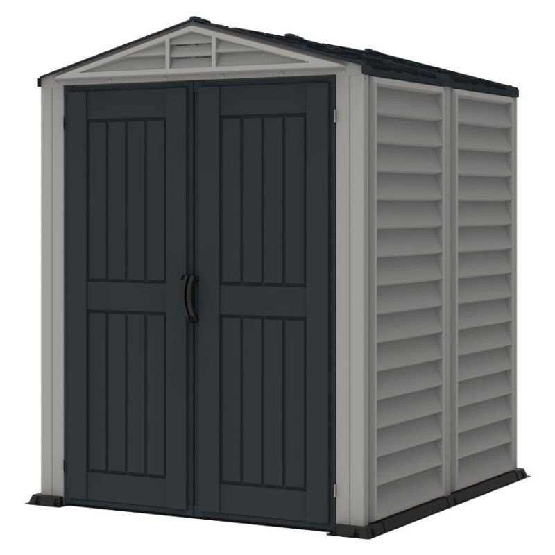 Градинска барака YardMate Plus 5x5 - компактен винилов навес с метална конструкция » XLGarden