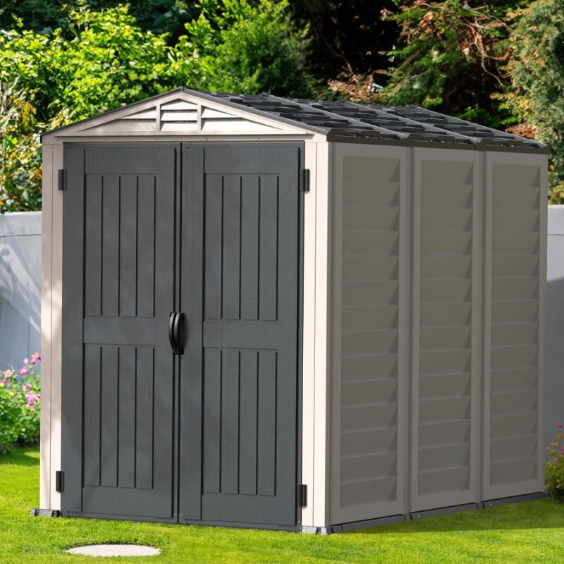 Градинска барака YardMate Plus 5x8 с винилова конструкция и метална рамка » XLGarden