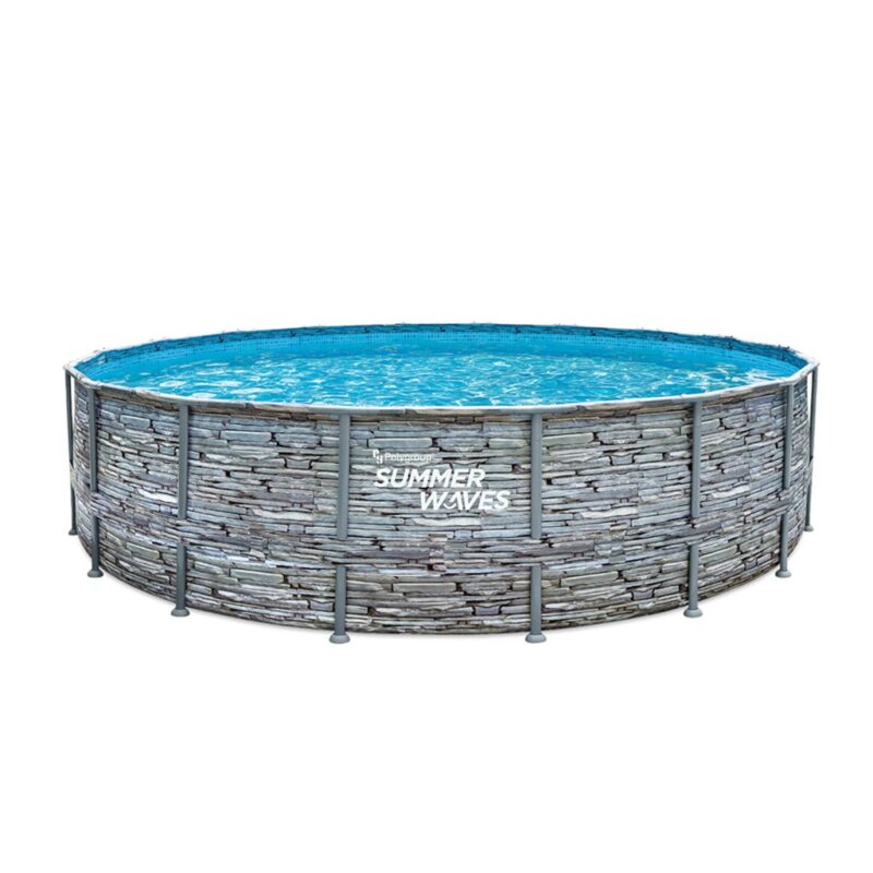 Басейн с метална рамка кръгъл 549 x 132 cm, PVC-полиестер » XLGarden