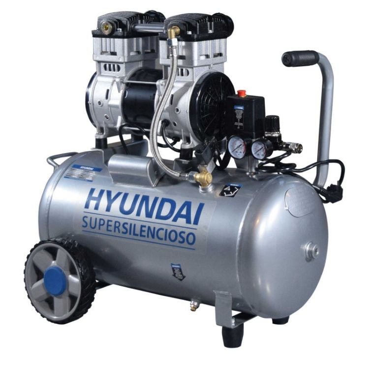 Безмаслен компресор за въздух HYUNDAI HYAC 50-2S, 50 л, 1500 W » XLGarden