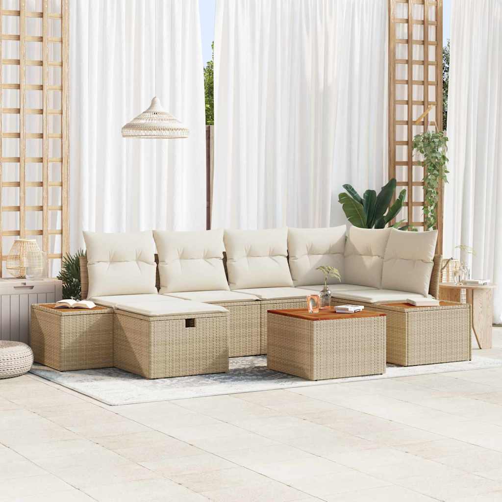 gradinski-divan-komplekt-7-chasti-poliratan-bezhov-55x62x69-sm-1 Градински диван комплект 7 части полиратан бежов 55x62x69 см » XLGarden