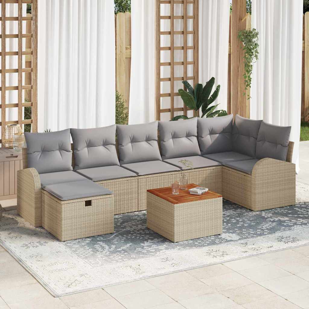 gradinski-komplekt-divan-ot-poliratan-8-chasti-bezhov-55x55x37-sm-1 Градински комплект диван от полиратан, 8 части, бежов, 55x55x37 см » XLGarden