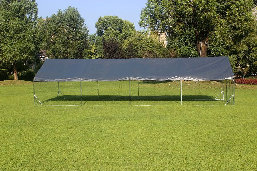 Кокошарник с покрив и врата, поцинкована стомана 8x3x2м » XLGarden