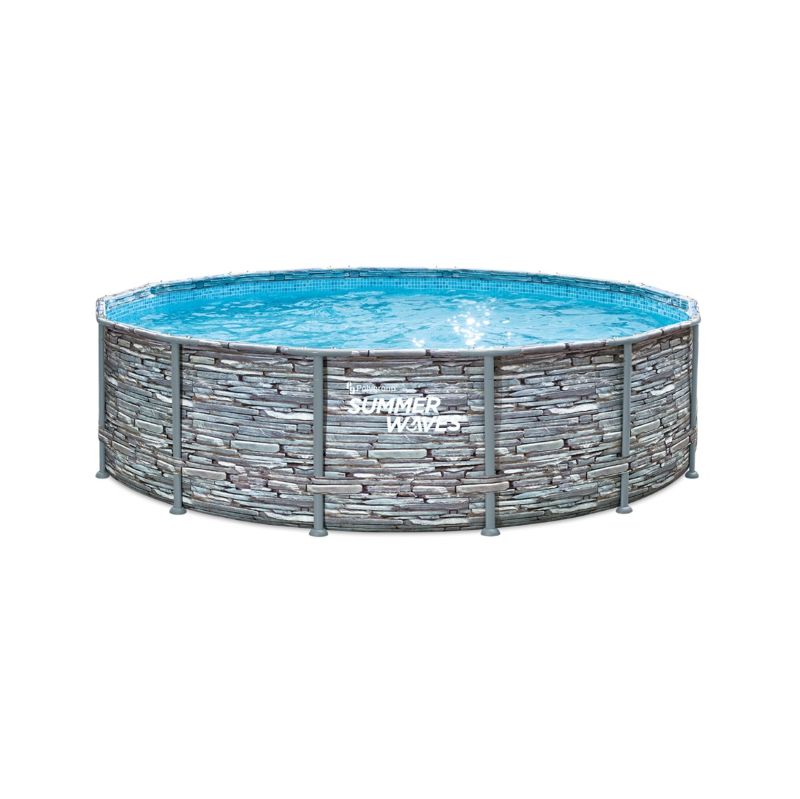 Наземен басейн с метална рамка кръгъл 427 x 107 cm, PVC-полиестер » XLGarden