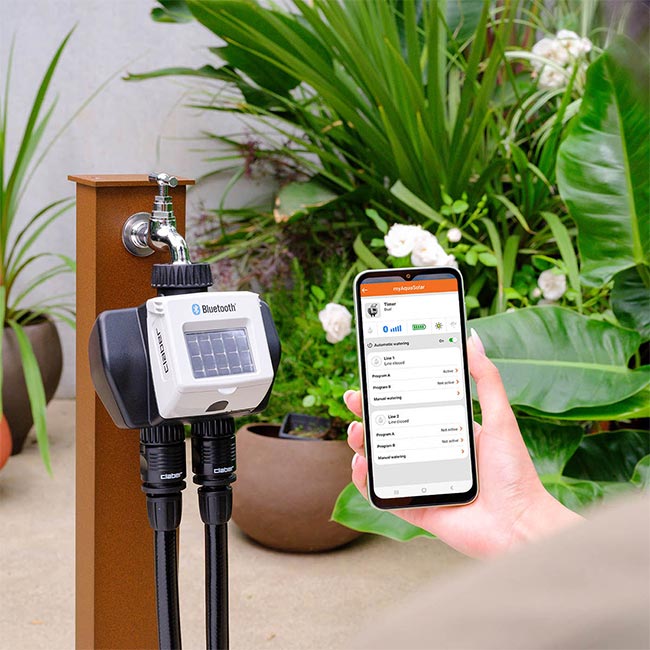 Соларен програматор за поливане Dual MyAquasolar 2 линии Claber » XLGarden